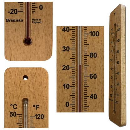 Brannan Wooden Spirit Wall Thermometer