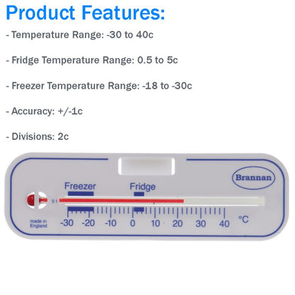 Brannan Horizontal Fridge Freezer Spirit Thermometer