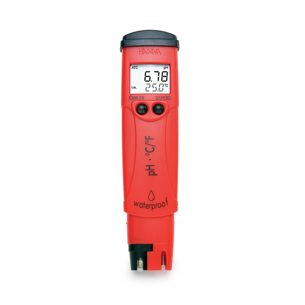 Hanna High Resolution Pocket pH Tester with Thermometer and +/- 0.01 pH Accuracy