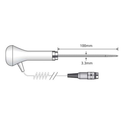 Comark PX22L/C Food Penetration Probe (Thermistor/White/Curly) (PX22L/C)